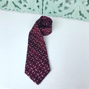 Vintage Tommy Hilfiger Red Anchor  Silk Neck Tie
